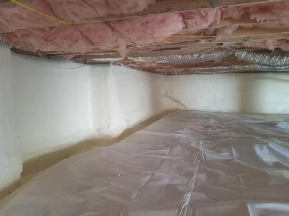 Crawl space encapsulation with closed-cell spray foam for Spray Foam Roofing in South Hadley